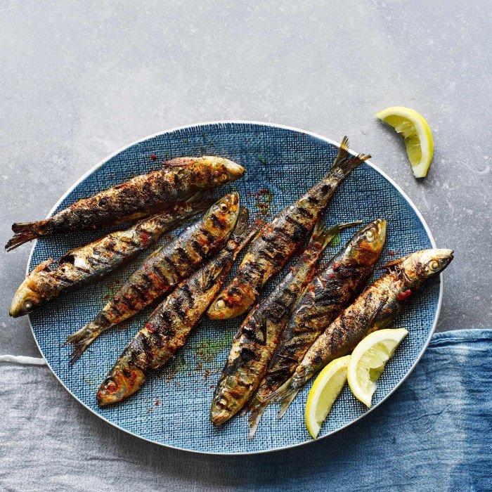 Grilované portugalské sardinky
