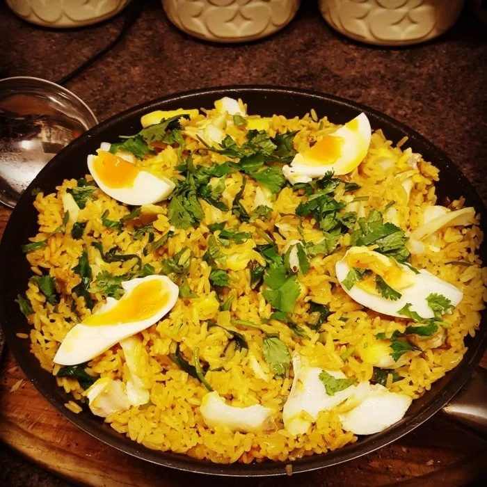Kedgeree s údenou treskou