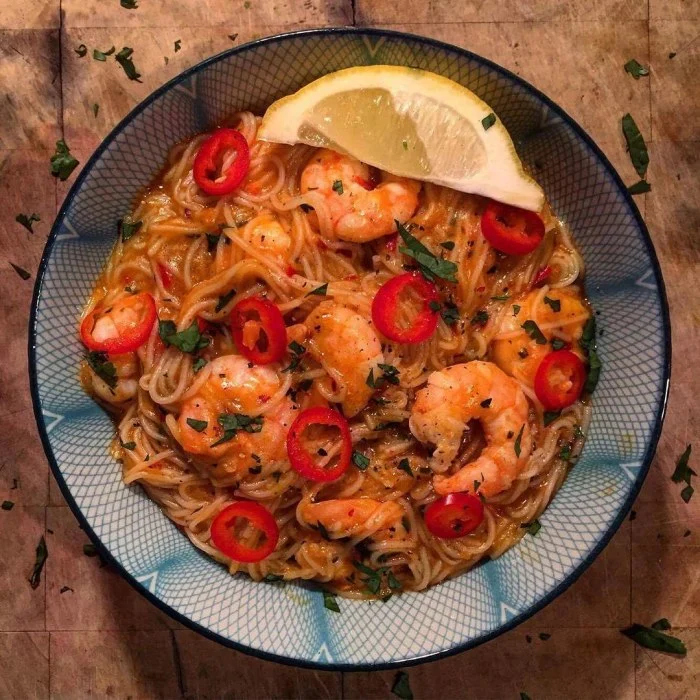 Malajzijská laksa s krevetami