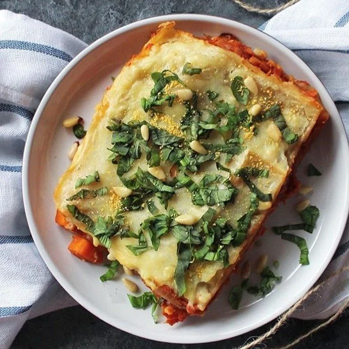 Vegánske lasagne so šošovicou
