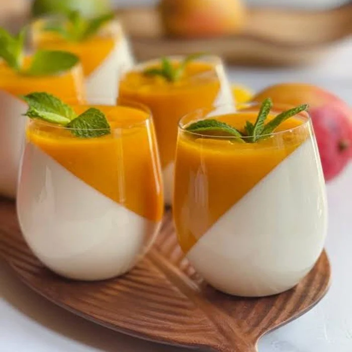 Vrstvený mangový puding